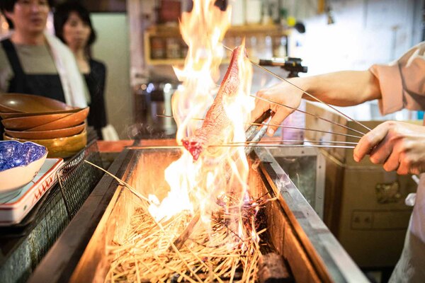 藁が一気に燃え上がる