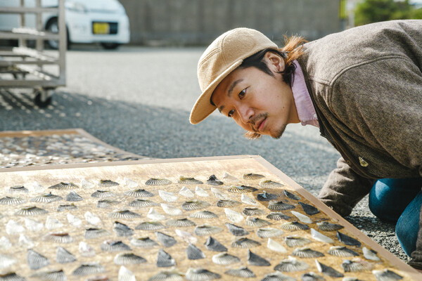 天日干しされているふぐのヒレ